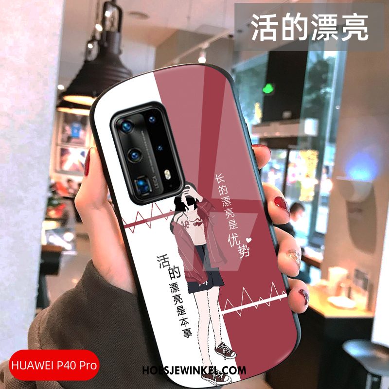 Huawei P40 Pro Hoesje Anti-fall Hoes Lovers, Huawei P40 Pro Hoesje Persoonlijk Boog