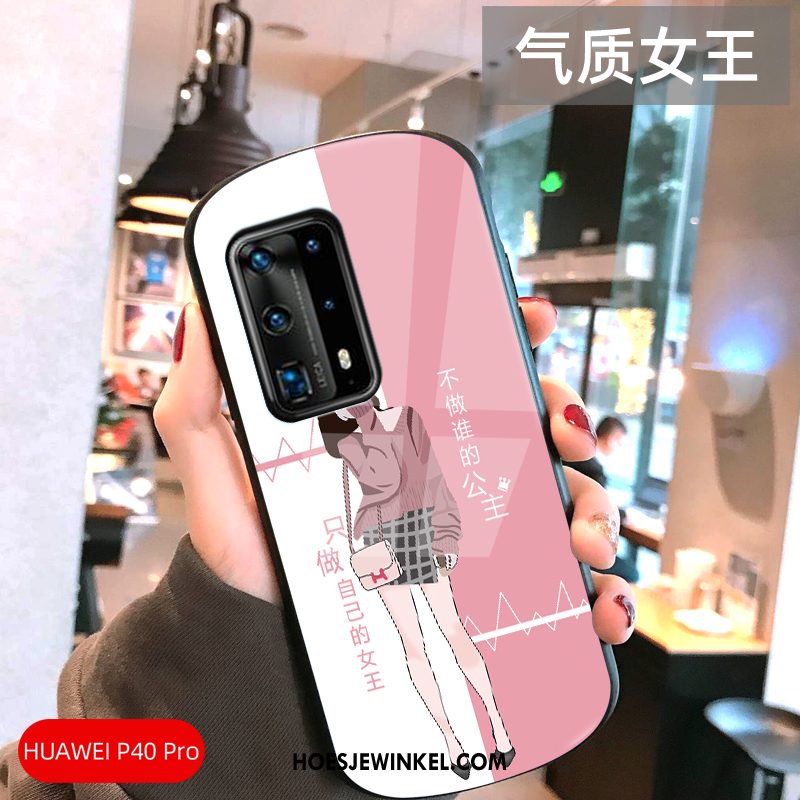 Huawei P40 Pro Hoesje Anti-fall Hoes Lovers, Huawei P40 Pro Hoesje Persoonlijk Boog