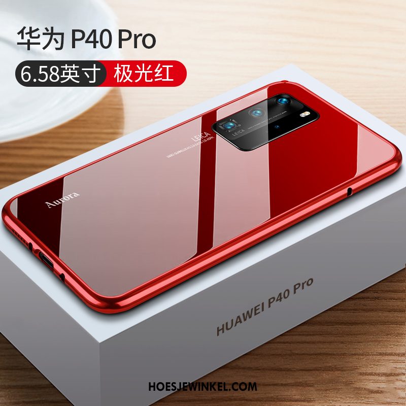 Huawei P40 Pro Hoesje Dun Hoes Glas, Huawei P40 Pro Hoesje Net Red Hard