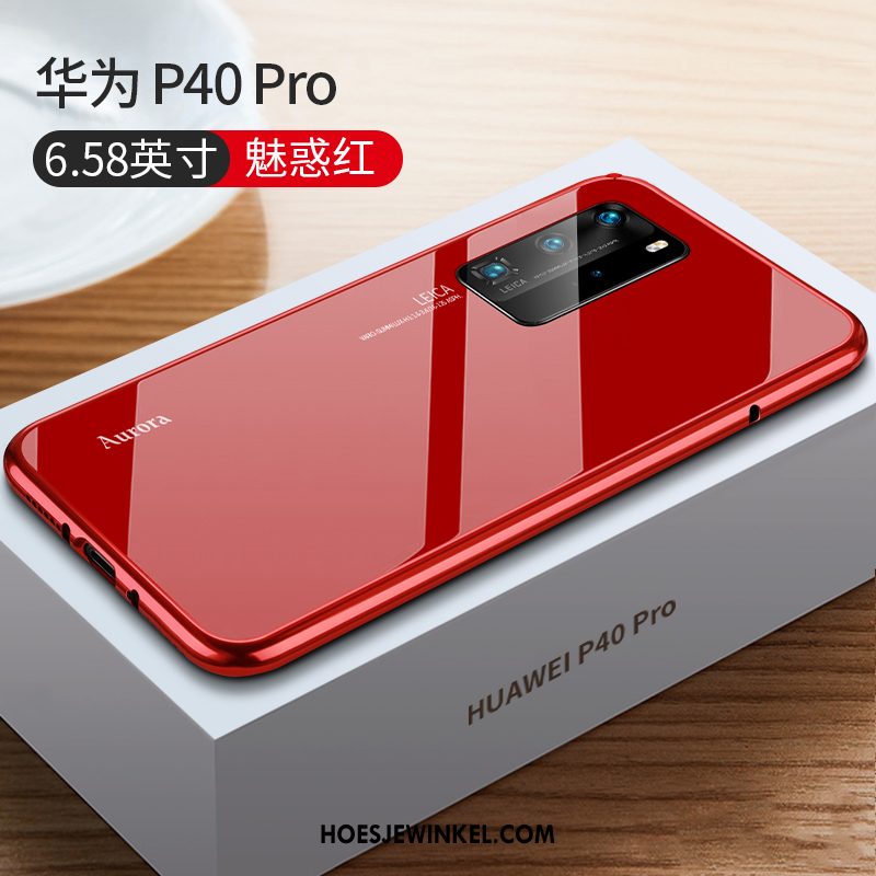 Huawei P40 Pro Hoesje Dun Hoes Glas, Huawei P40 Pro Hoesje Net Red Hard