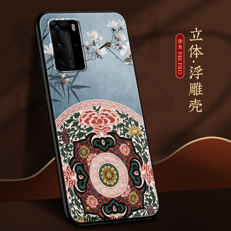 Huawei P40 Pro Hoesje Grijs Chinese Stijl Scheppend, Huawei P40 Pro Hoesje All Inclusive Wind