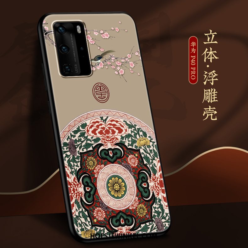 Huawei P40 Pro Hoesje Grijs Chinese Stijl Scheppend, Huawei P40 Pro Hoesje All Inclusive Wind