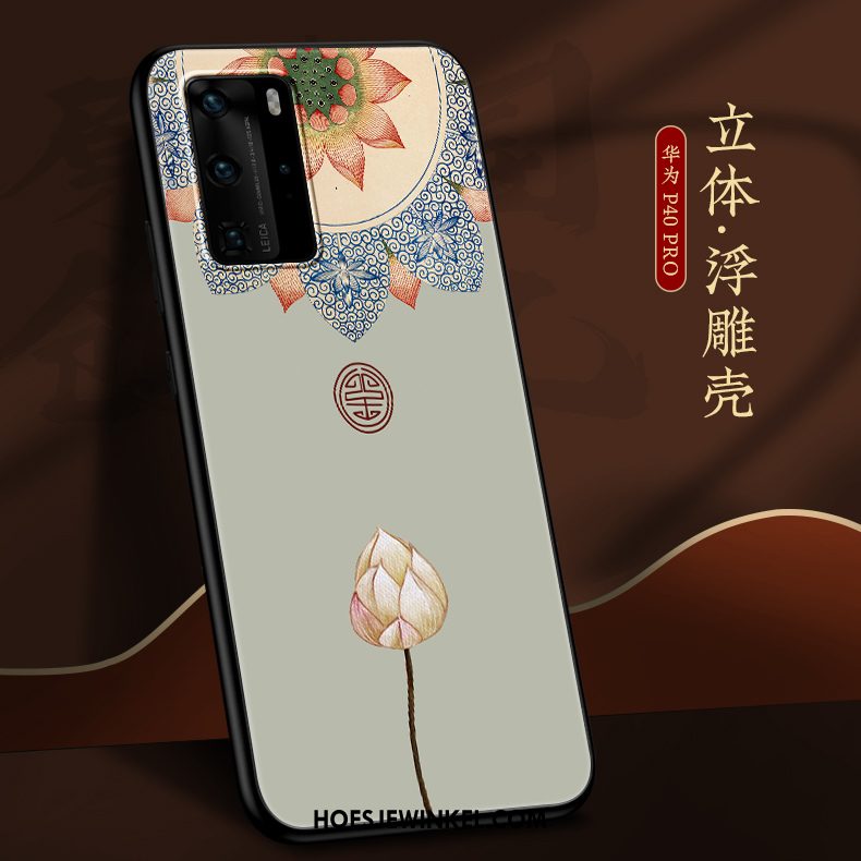 Huawei P40 Pro Hoesje Grijs Chinese Stijl Scheppend, Huawei P40 Pro Hoesje All Inclusive Wind