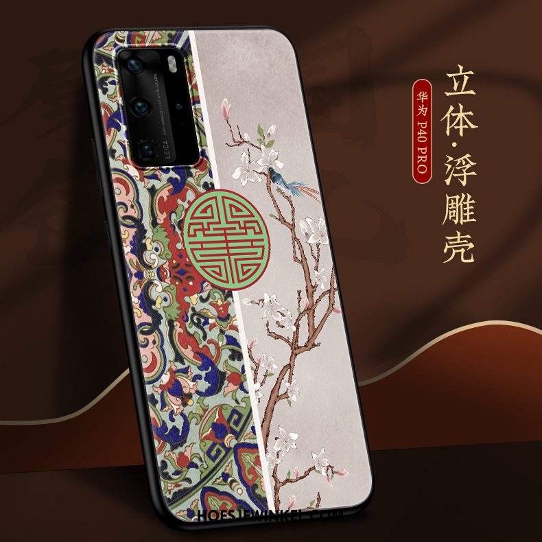 Huawei P40 Pro Hoesje Grijs Chinese Stijl Scheppend, Huawei P40 Pro Hoesje All Inclusive Wind