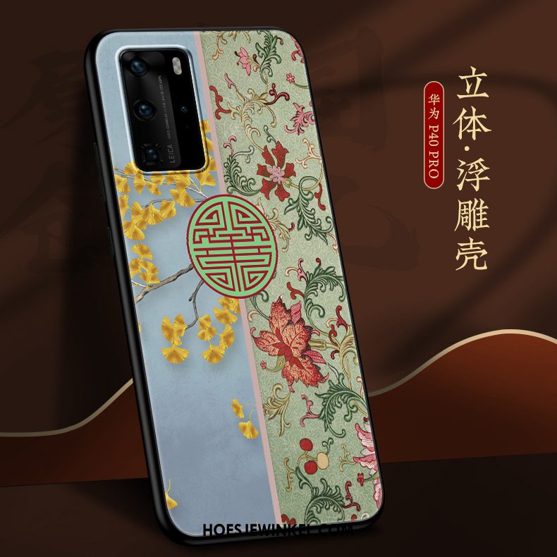 Huawei P40 Pro Hoesje Grijs Chinese Stijl Scheppend, Huawei P40 Pro Hoesje All Inclusive Wind