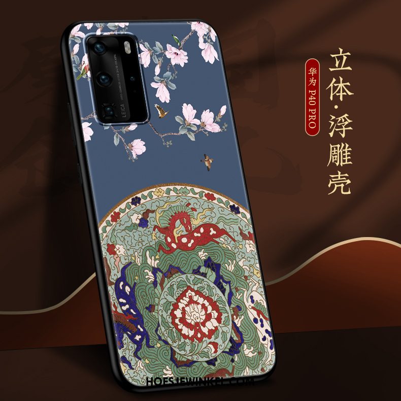 Huawei P40 Pro Hoesje Grijs Chinese Stijl Scheppend, Huawei P40 Pro Hoesje All Inclusive Wind