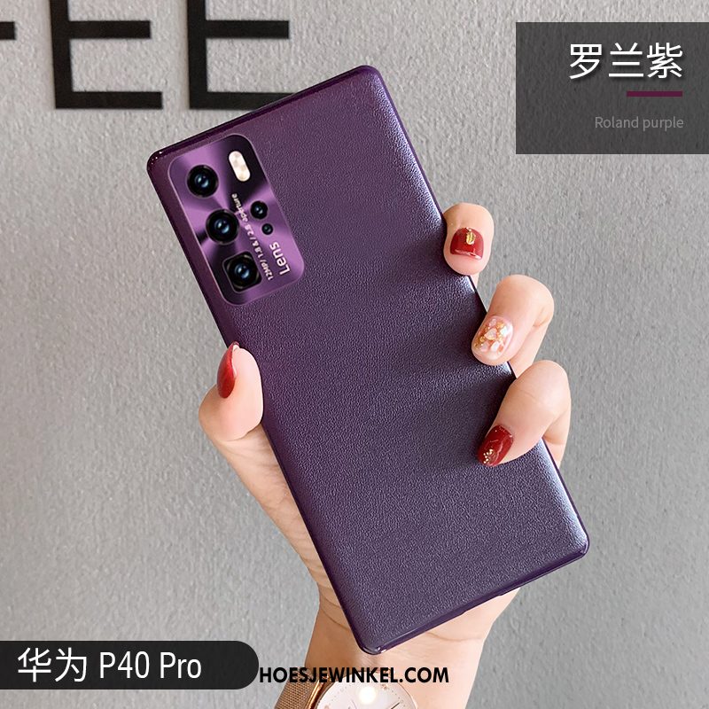 Huawei P40 Pro Hoesje Groen Leer Anti-fall, Huawei P40 Pro Hoesje Mobiele Telefoon Hoes