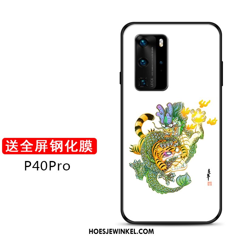 Huawei P40 Pro Hoesje Mooie All Inclusive Pas, Huawei P40 Pro Hoesje Mode Tijger