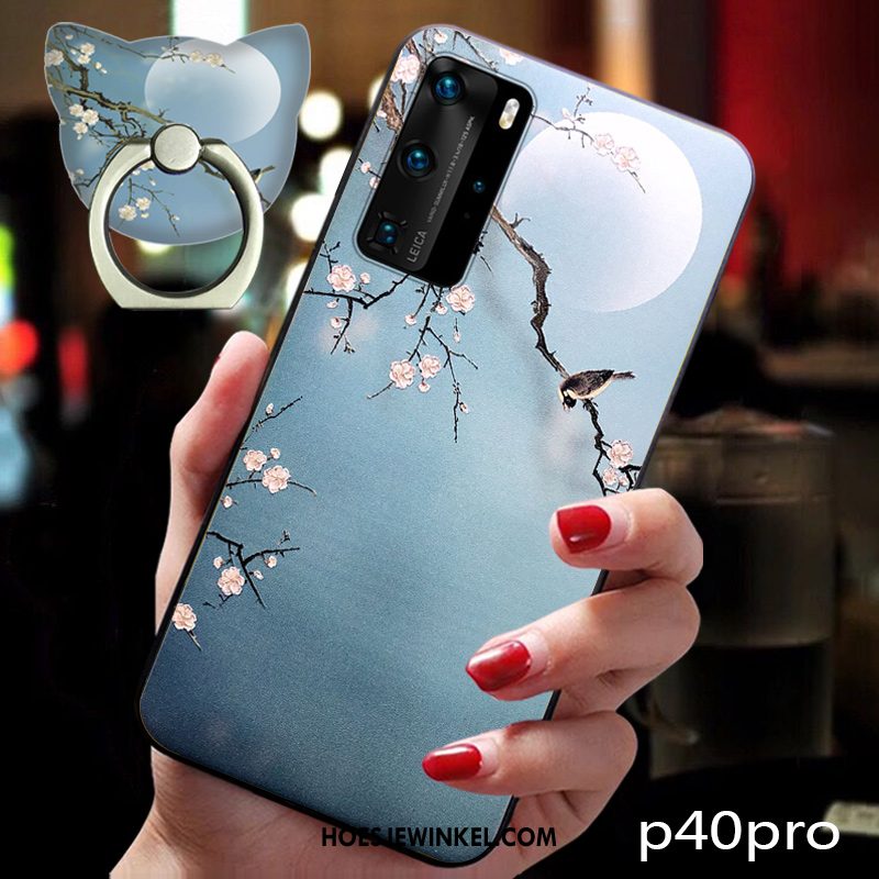 Huawei P40 Pro Hoesje Siliconen Anti-fall Roze, Huawei P40 Pro Hoesje Zacht Mobiele Telefoon