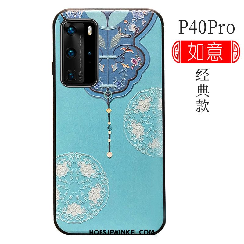 Huawei P40 Pro Hoesje Siliconen Bescherming Ondersteuning, Huawei P40 Pro Hoesje Persoonlijk Chinese Stijl