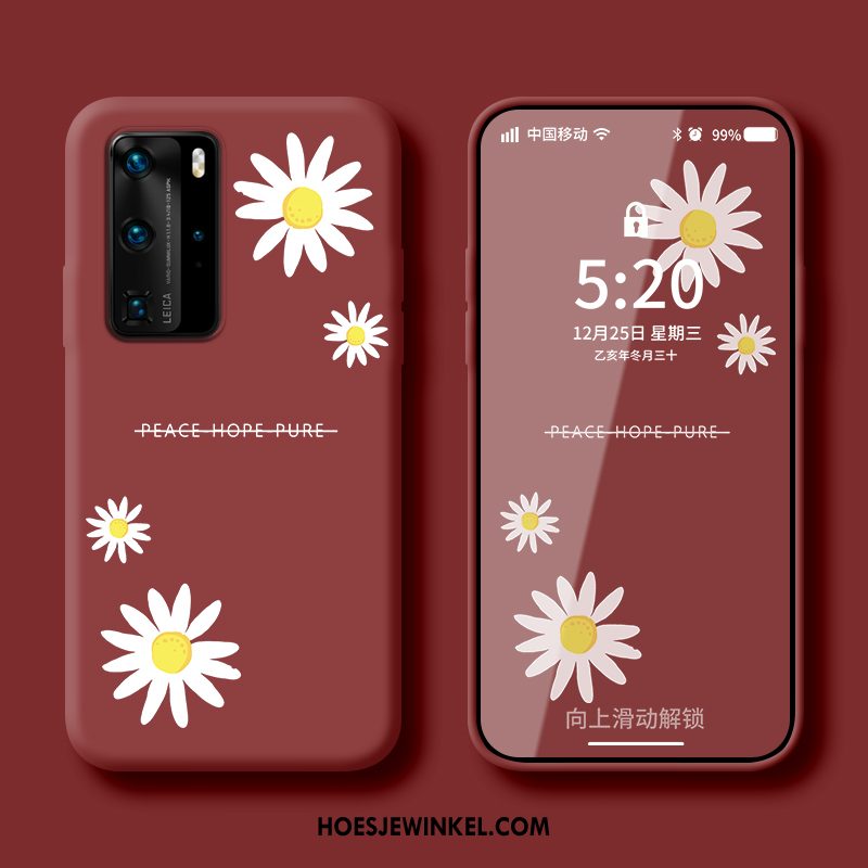 Huawei P40 Pro Hoesje Siliconen Persoonlijk Scheppend, Huawei P40 Pro Hoesje Lovers Trendy Merk