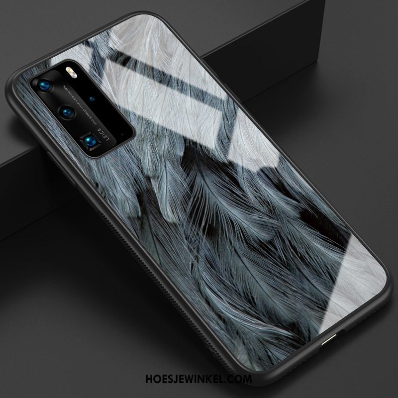 Huawei P40 Pro Hoesje Spiegel Glas Bescherming, Huawei P40 Pro Hoesje Siliconen Hoes