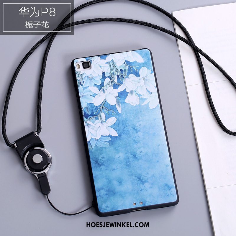 Huawei P8 Hoesje Blauw Hanger Siliconen, Huawei P8 Hoesje Hoes Anti-fall