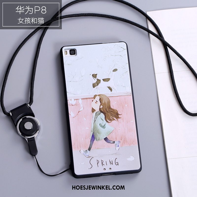 Huawei P8 Hoesje Blauw Hanger Siliconen, Huawei P8 Hoesje Hoes Anti-fall