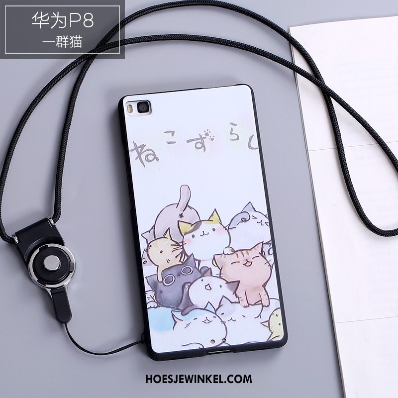 Huawei P8 Hoesje Blauw Hanger Siliconen, Huawei P8 Hoesje Hoes Anti-fall