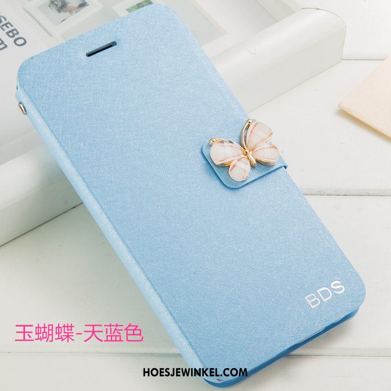 Huawei P8 Hoesje Bloemen Folio Leren Etui, Huawei P8 Hoesje Hoes Mobiele Telefoon Champagner Farbe