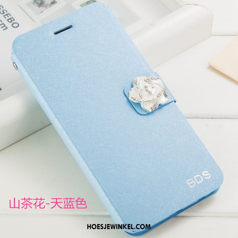 Huawei P8 Hoesje Bloemen Folio Leren Etui, Huawei P8 Hoesje Hoes Mobiele Telefoon Champagner Farbe