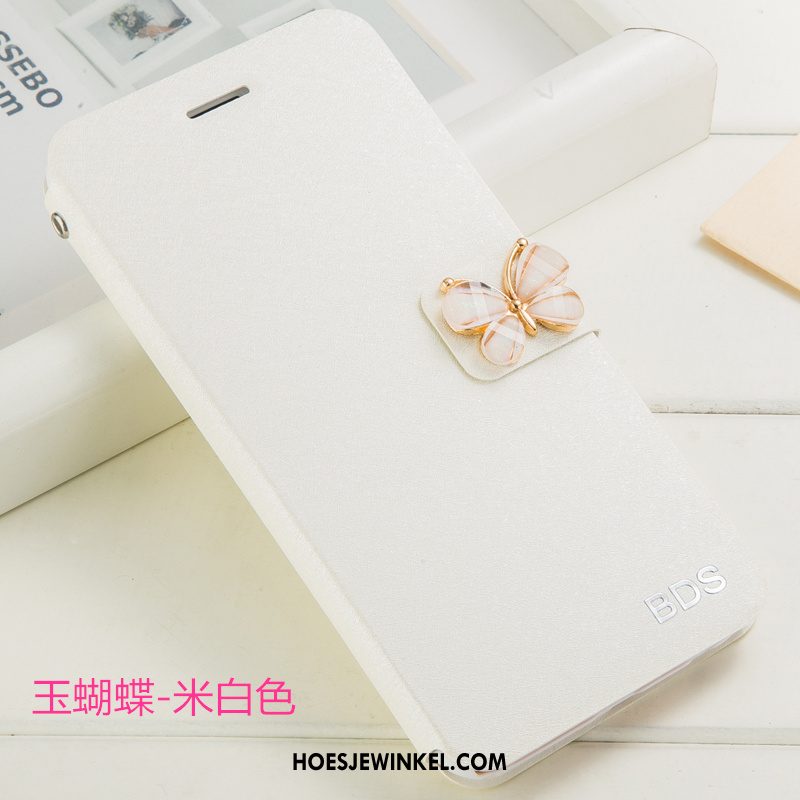 Huawei P8 Hoesje Bloemen Folio Leren Etui, Huawei P8 Hoesje Hoes Mobiele Telefoon Champagner Farbe