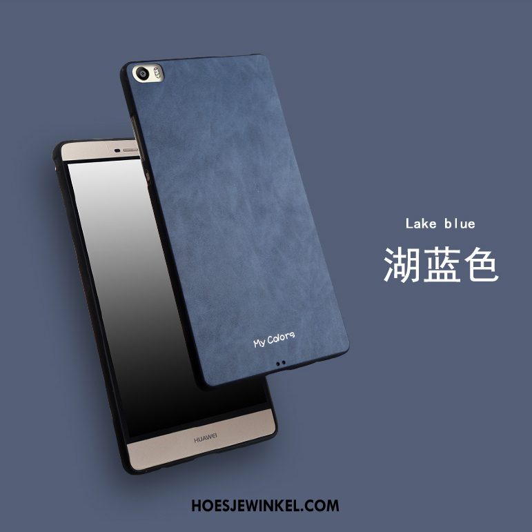 Huawei P8 Hoesje Kleur Mobiele Telefoon Blauw, Huawei P8 Hoesje Effen Kleur Ring