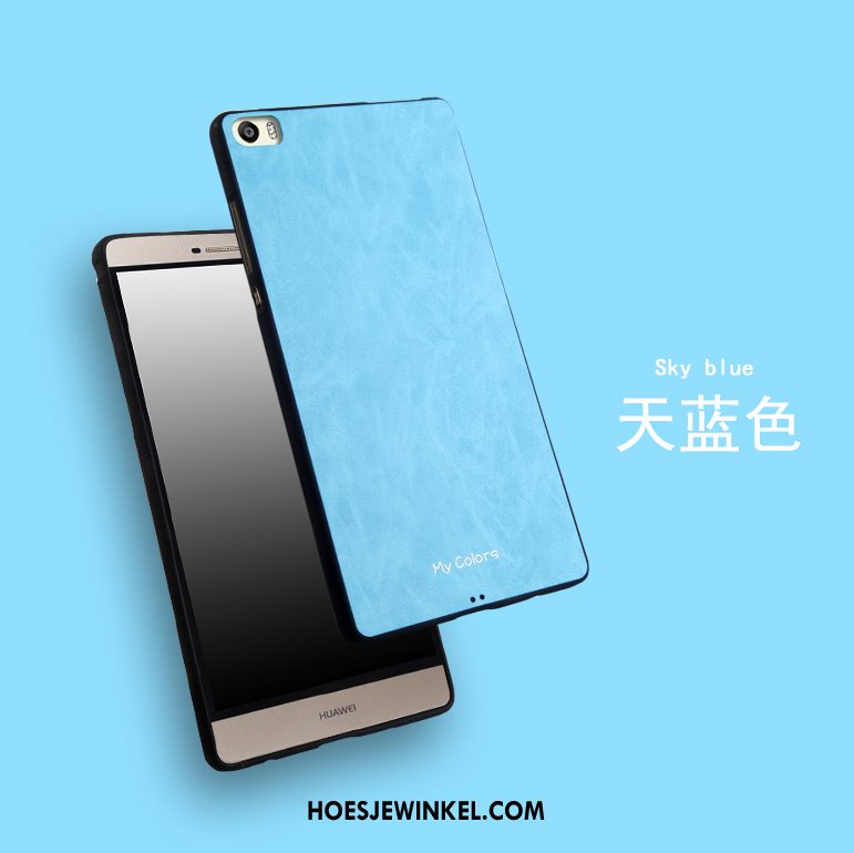 Huawei P8 Hoesje Kleur Mobiele Telefoon Blauw, Huawei P8 Hoesje Effen Kleur Ring
