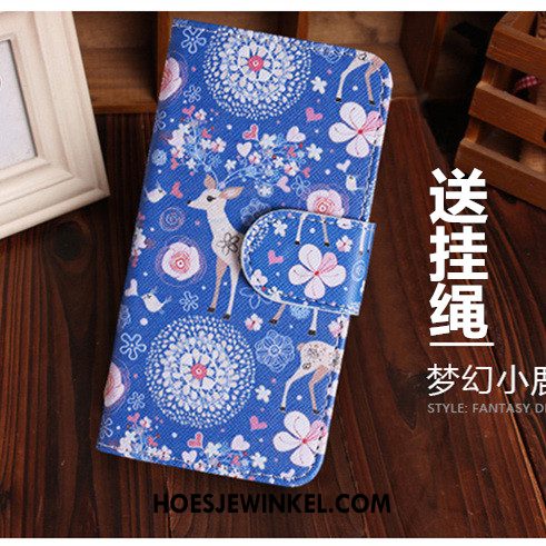 Huawei P8 Hoesje Mobiele Telefoon Scheppend Spotprent, Huawei P8 Hoesje Clamshell Blauw