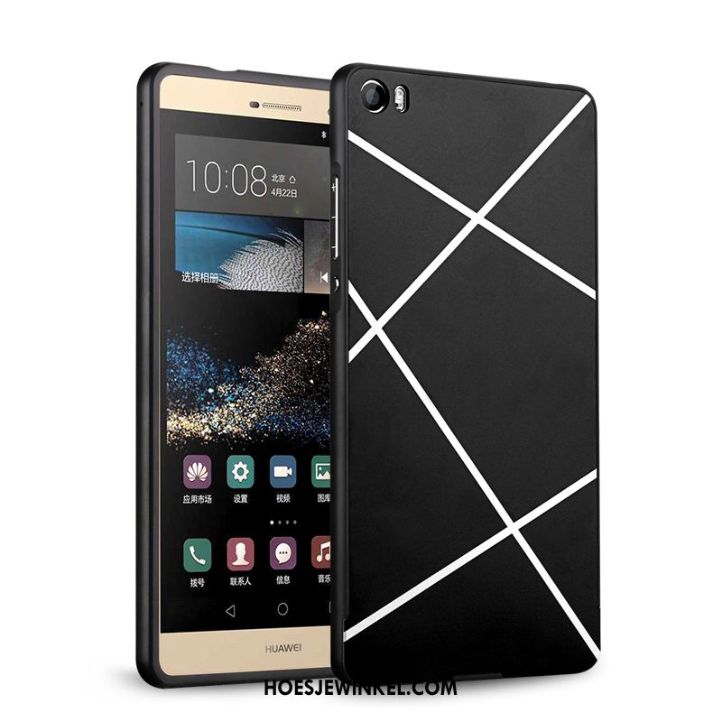 Huawei P8 Hoesje Spiegel Omlijsting Metaal, Huawei P8 Hoesje Hoes Wit