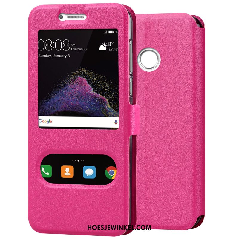 Huawei P8 Lite 2017 Hoesje Goud Jeugd Leren Etui, Huawei P8 Lite 2017 Hoesje Mobiele Telefoon Roze Sandfarben