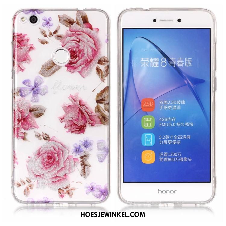Huawei P8 Lite 2017 Hoesje Zacht Purper Roze, Huawei P8 Lite 2017 Hoesje Hoes Mobiele Telefoon