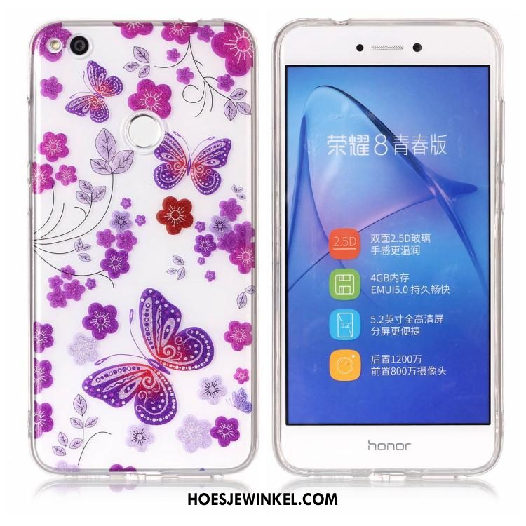 Huawei P8 Lite 2017 Hoesje Zacht Purper Roze, Huawei P8 Lite 2017 Hoesje Hoes Mobiele Telefoon