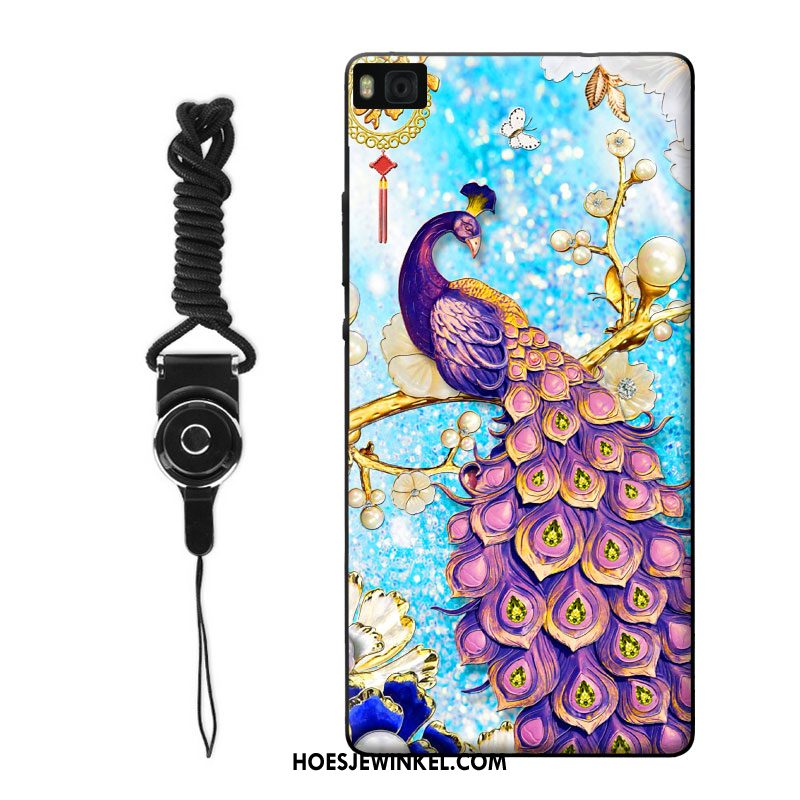 Huawei P8 Lite Hoesje Jeugd Chinese Stijl Blauw, Huawei P8 Lite Hoesje Original Reliëf