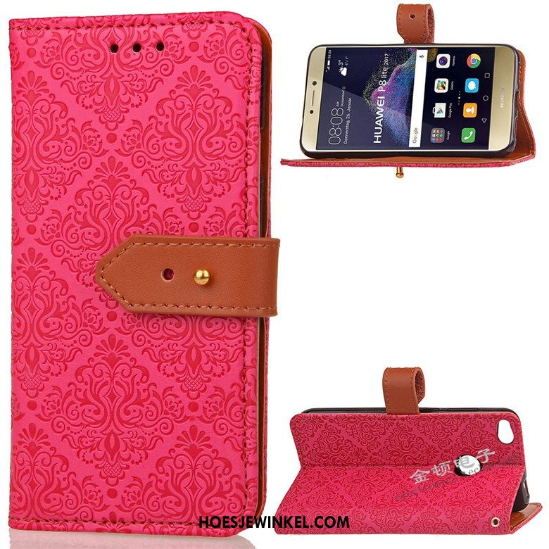 Huawei P8 Lite Hoesje Mobiele Telefoon Clamshell Jeugd, Huawei P8 Lite Hoesje Rood Bescherming