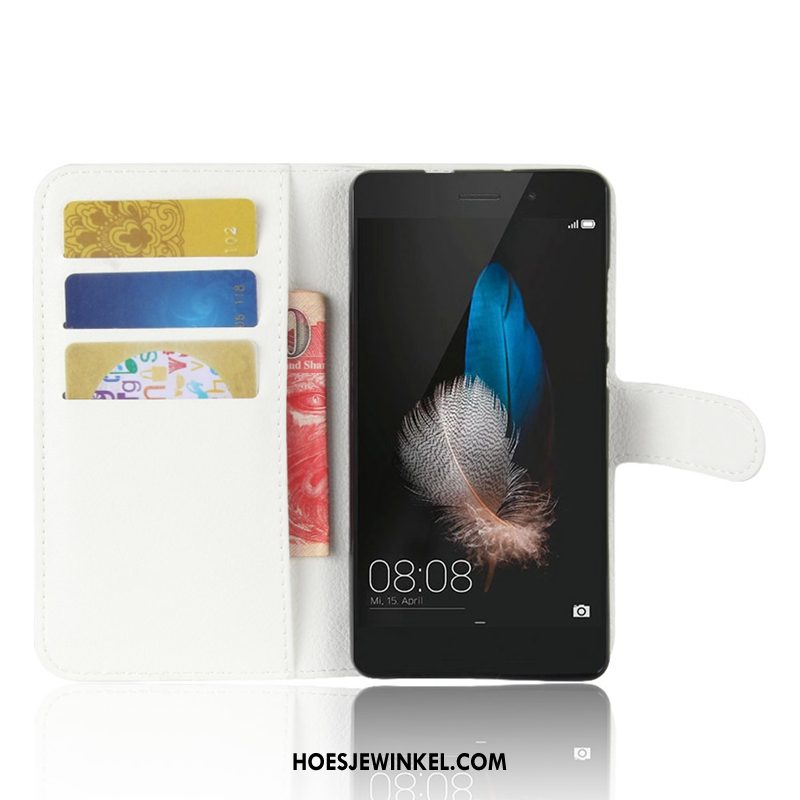 Huawei P8 Lite Hoesje Portemonnee Leren Etui Kaart, Huawei P8 Lite Hoesje Patroon Zwart