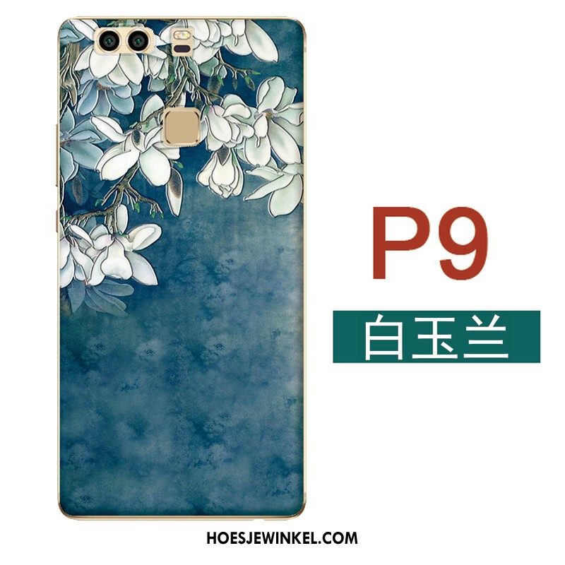 Huawei P9 Hoesje Blauw Reliëf Mini, Huawei P9 Hoesje Mobiele Telefoon Hoes