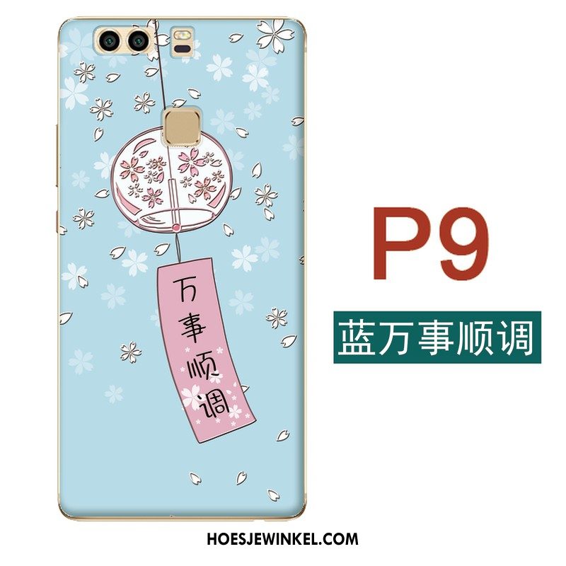 Huawei P9 Hoesje Blauw Reliëf Mini, Huawei P9 Hoesje Mobiele Telefoon Hoes