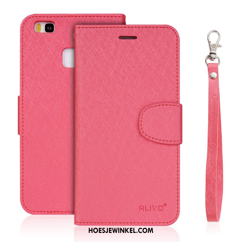 Huawei P9 Hoesje Jeugd Hoes Clamshell, Huawei P9 Hoesje Leren Etui Rood