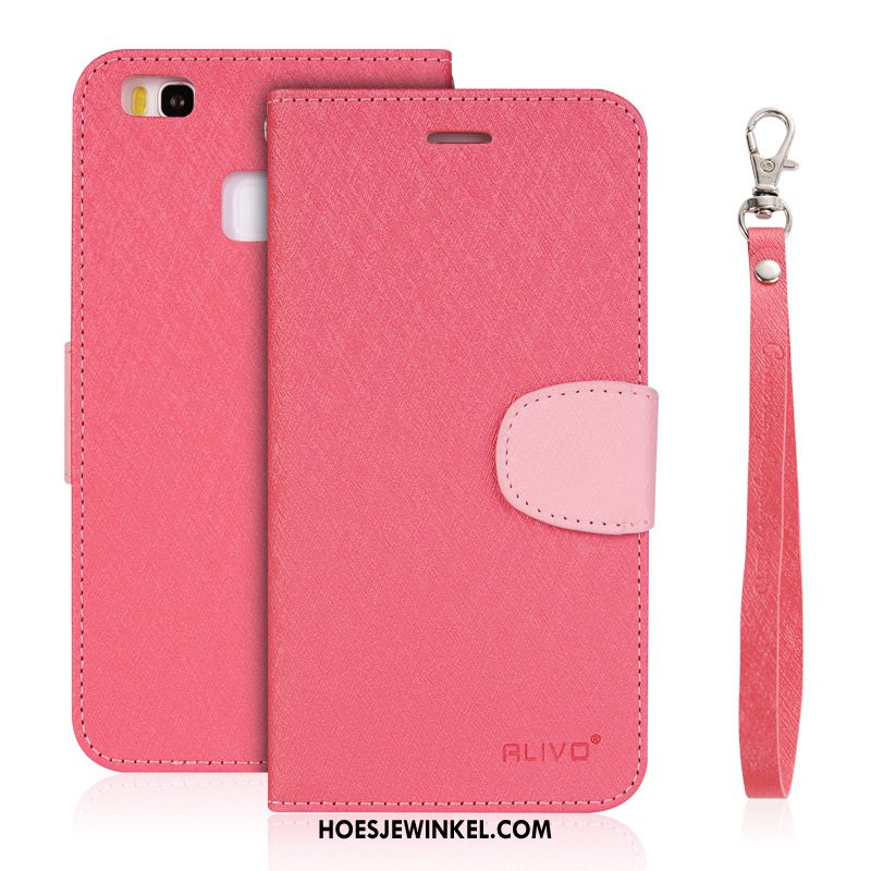 Huawei P9 Hoesje Jeugd Hoes Clamshell, Huawei P9 Hoesje Leren Etui Rood