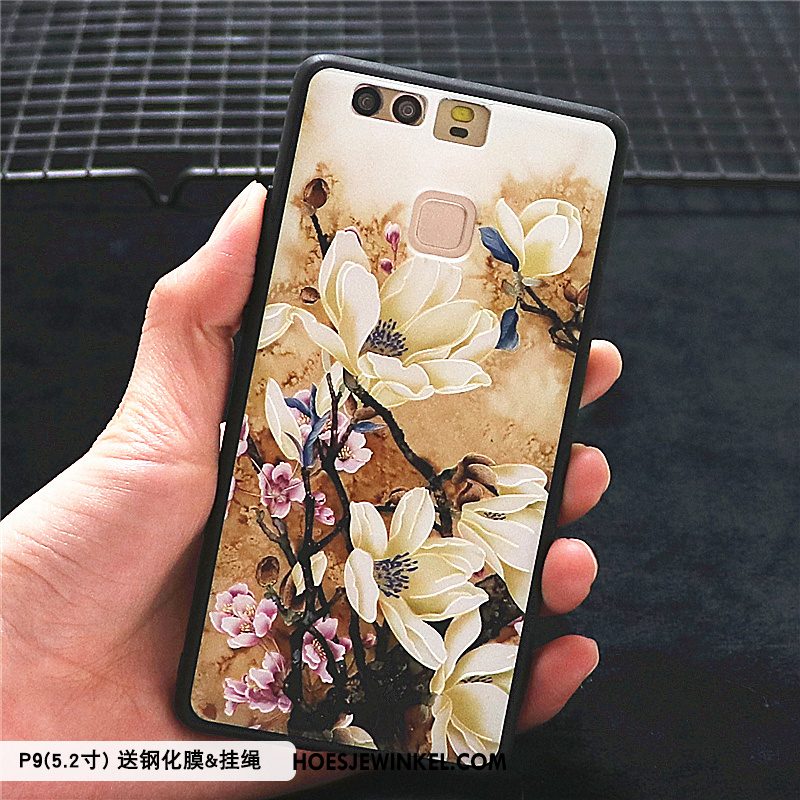 Huawei P9 Hoesje Persoonlijk Chinese Stijl Anti-fall, Huawei P9 Hoesje Schrobben Hoes Beige Farbe