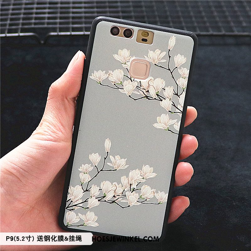 Huawei P9 Hoesje Persoonlijk Chinese Stijl Anti-fall, Huawei P9 Hoesje Schrobben Hoes Beige Farbe