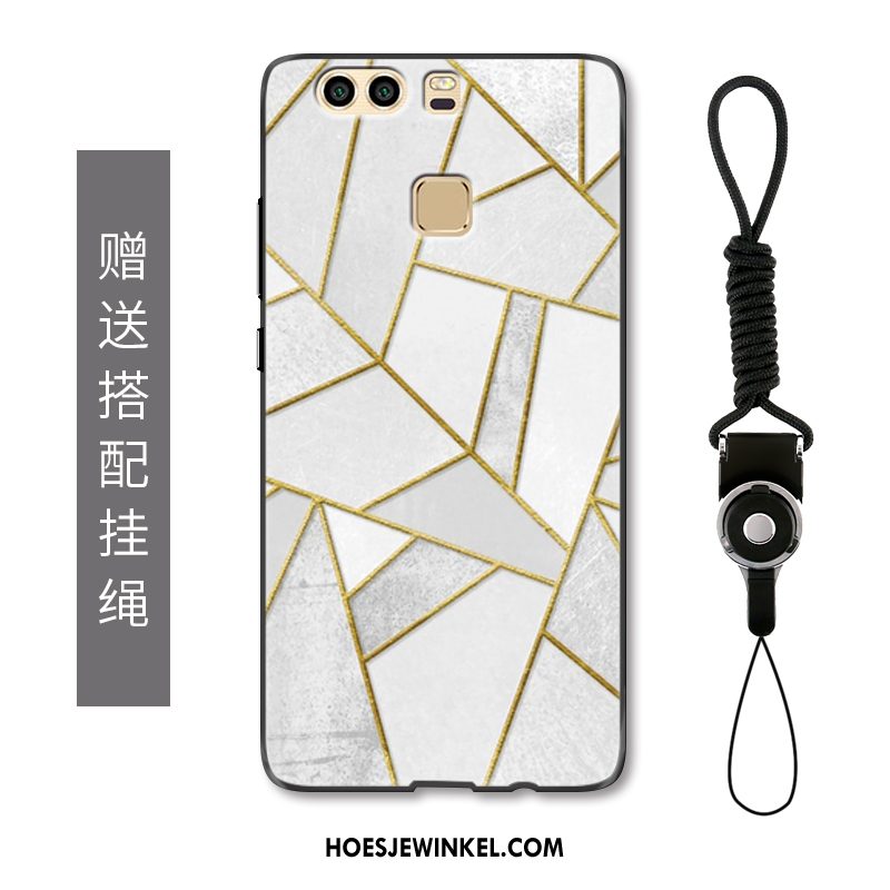 Huawei P9 Hoesje Reliëf Hard Kleur, Huawei P9 Hoesje Geometrie Hoes