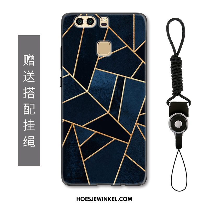 Huawei P9 Hoesje Reliëf Hard Kleur, Huawei P9 Hoesje Geometrie Hoes