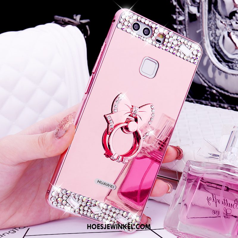 Huawei P9 Hoesje Roze Trend Hoes, Huawei P9 Hoesje Mobiele Telefoon Metaal