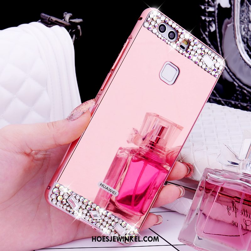 Huawei P9 Hoesje Roze Trend Hoes, Huawei P9 Hoesje Mobiele Telefoon Metaal