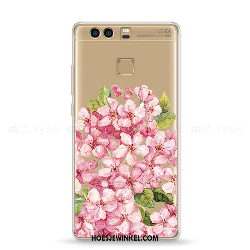 Huawei P9 Hoesje Zacht Mini Vers, Huawei P9 Hoesje Roze Kunst