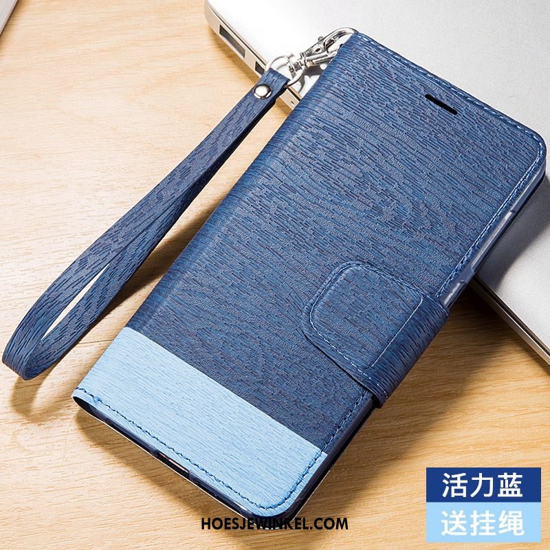 Huawei P9 Lite Hoesje Folio Anti-fall Hoes, Huawei P9 Lite Hoesje Blauw Hanger Braun