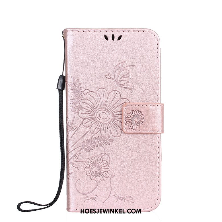 Huawei P9 Lite Hoesje Purper Folio Roze, Huawei P9 Lite Hoesje Leren Etui Hoes