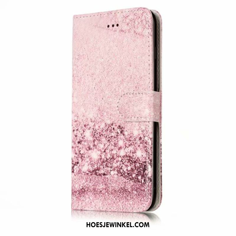 Huawei P9 Lite Hoesje Siliconen Patroon Bescherming, Huawei P9 Lite Hoesje Leren Etui Roze