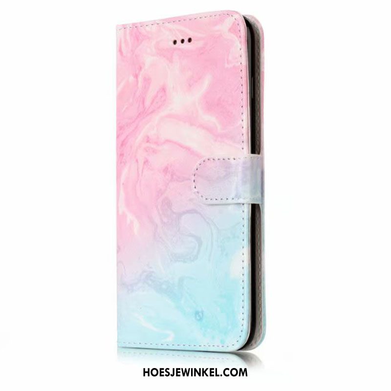 Huawei P9 Lite Hoesje Siliconen Patroon Bescherming, Huawei P9 Lite Hoesje Leren Etui Roze