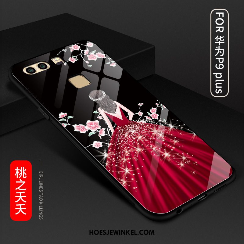 Huawei P9 Plus Hoesje Glas Rood Anti-fall, Huawei P9 Plus Hoesje Mobiele Telefoon