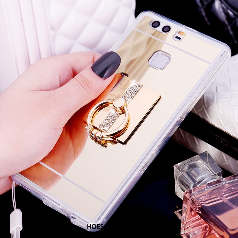 Huawei P9 Plus Hoesje Hanger Ring Hoes, Huawei P9 Plus Hoesje Klittenband Met Strass