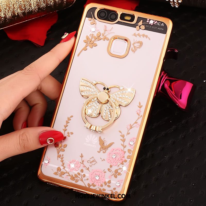 Huawei P9 Plus Hoesje Met Strass Hoes Bescherming, Huawei P9 Plus Hoesje Bloemen Mobiele Telefoon